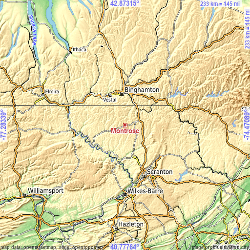 Topographic map of Montrose