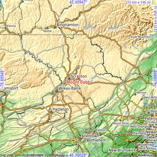 Topographic map of Mount Cobb