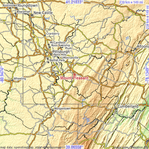 Topographic map of Mount Pleasant