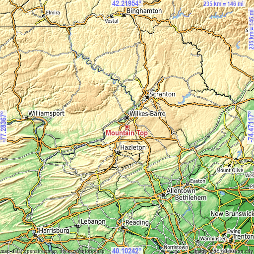 Topographic map of Mountain Top