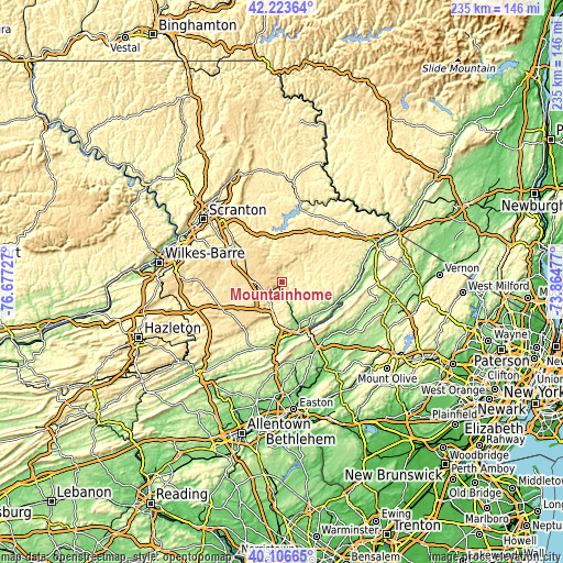 Topographic map of Mountainhome