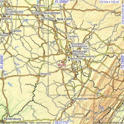 Topographic map of Muse