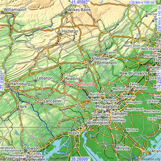 Topographic map of New Berlinville