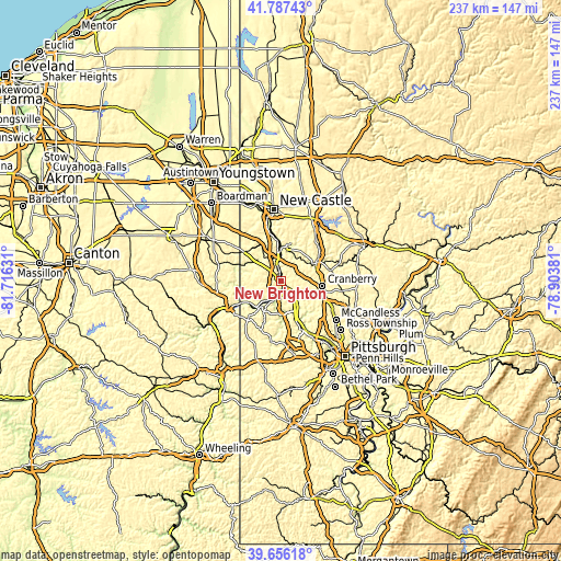 Topographic map of New Brighton