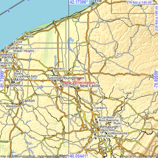 Topographic map of New Wilmington