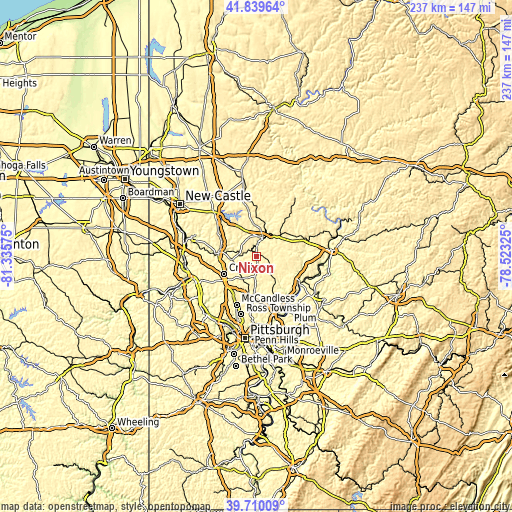 Topographic map of Nixon