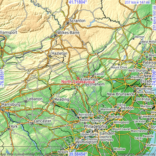 Topographic map of North Catasauqua