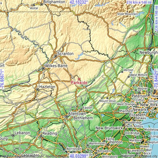 Topographic map of Parkside