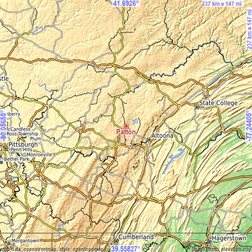 Topographic map of Patton