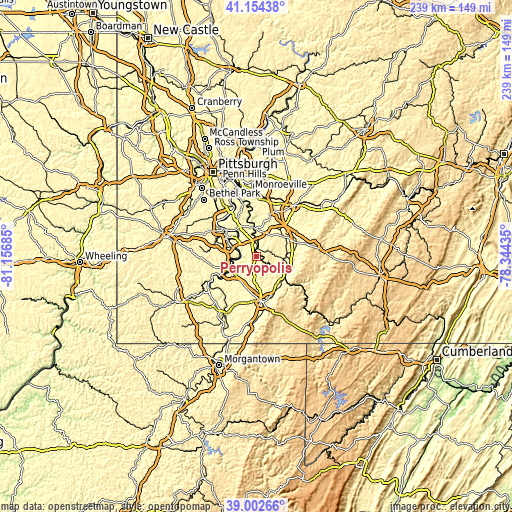 Topographic map of Perryopolis