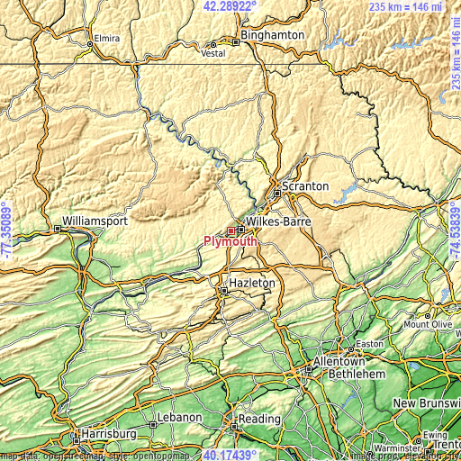 Topographic map of Plymouth