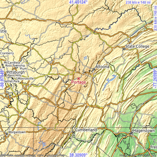 Topographic map of Portage