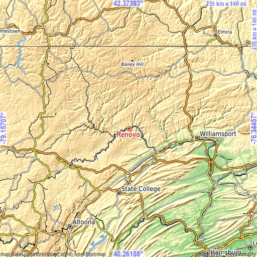 Topographic map of Renovo