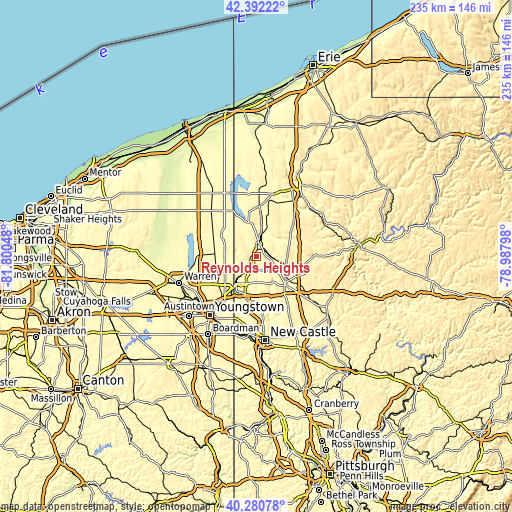 Topographic map of Reynolds Heights