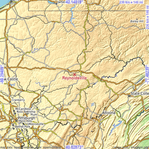 Topographic map of Reynoldsville