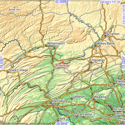 Topographic map of Riverside