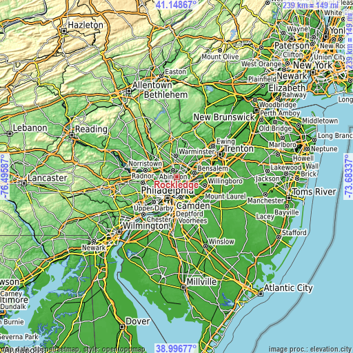 Topographic map of Rockledge