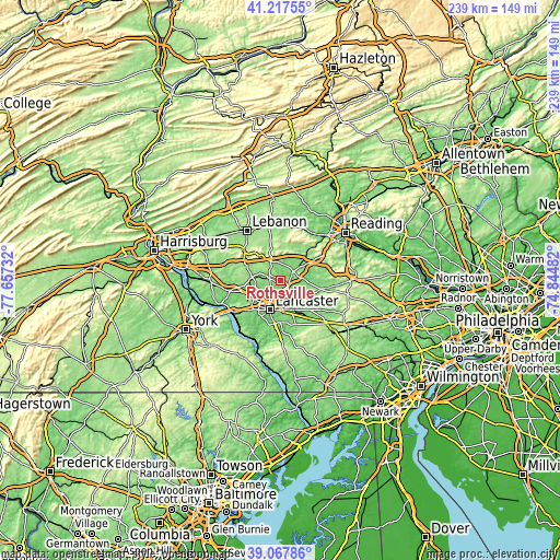 Topographic map of Rothsville