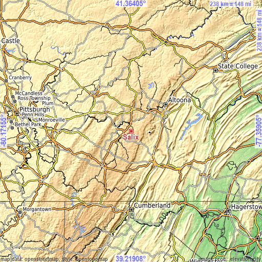 Topographic map of Salix