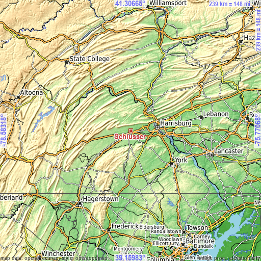 Topographic map of Schlusser