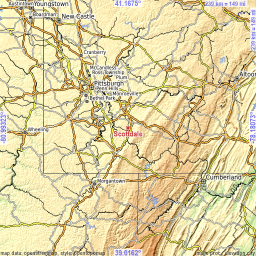 Topographic map of Scottdale