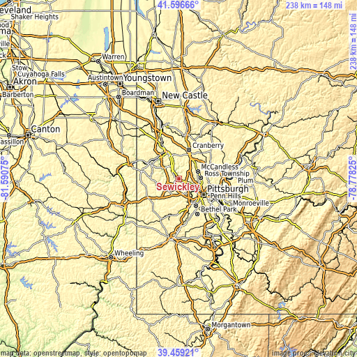 Topographic map of Sewickley