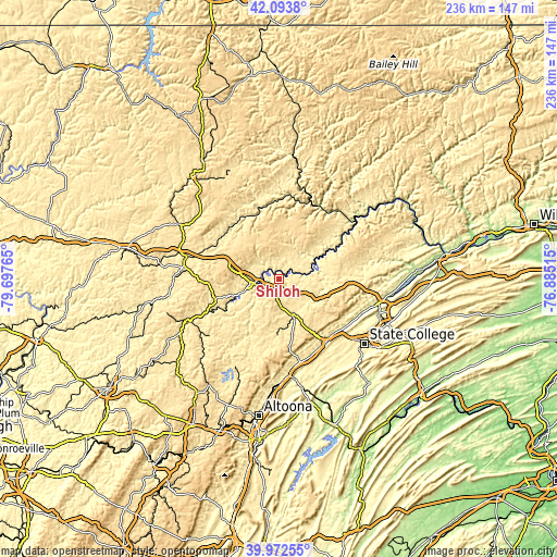 Topographic map of Shiloh