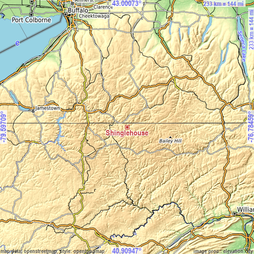 Topographic map of Shinglehouse