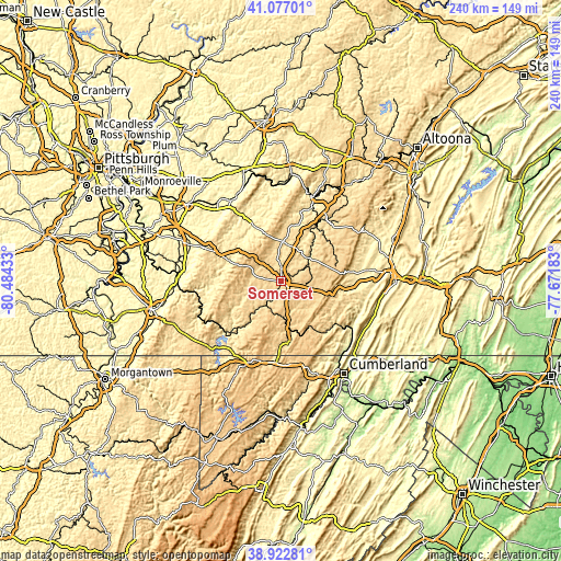 Topographic map of Somerset