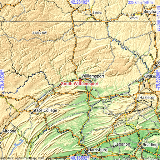 Topographic map of South Williamsport