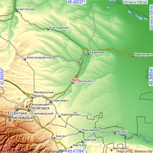 Topographic map of Niny