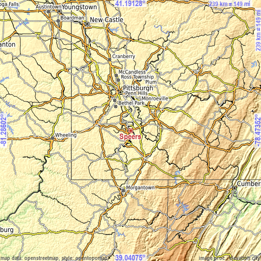 Topographic map of Speers