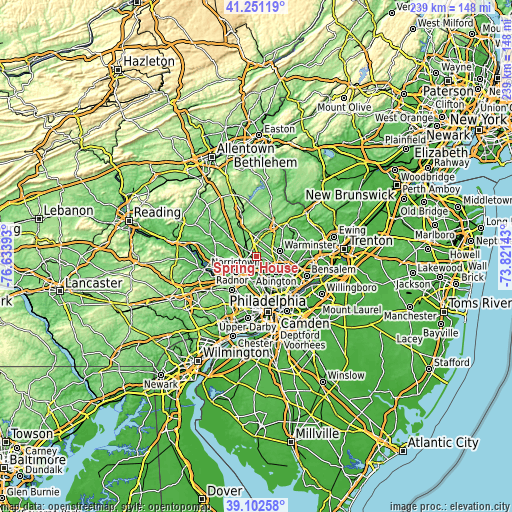 Topographic map of Spring House