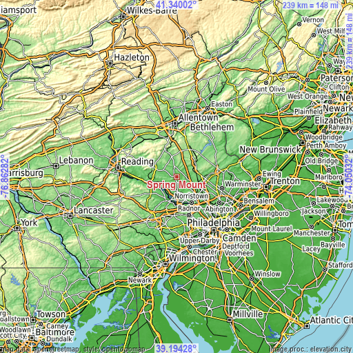 Topographic map of Spring Mount