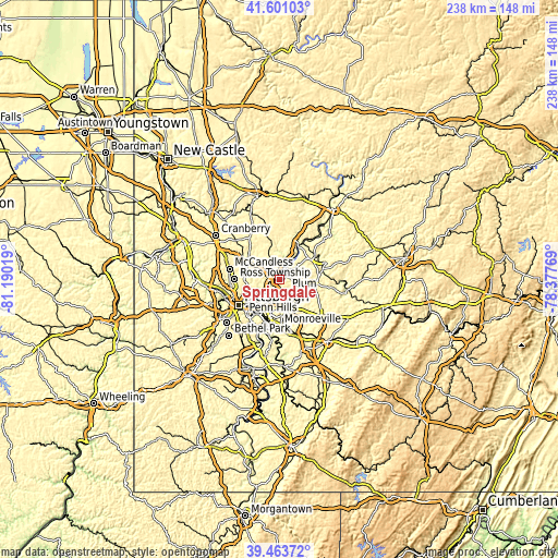 Topographic map of Springdale