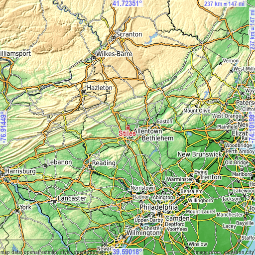 Topographic map of Stiles