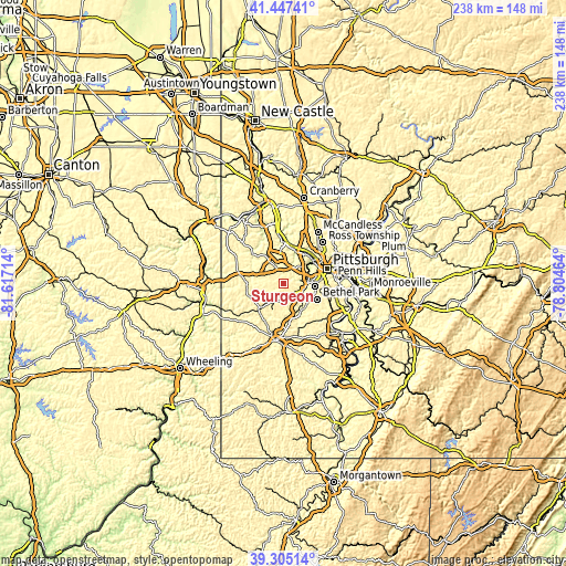 Topographic map of Sturgeon