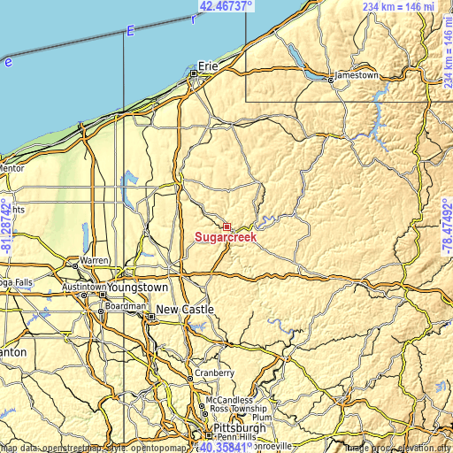 Topographic map of Sugarcreek