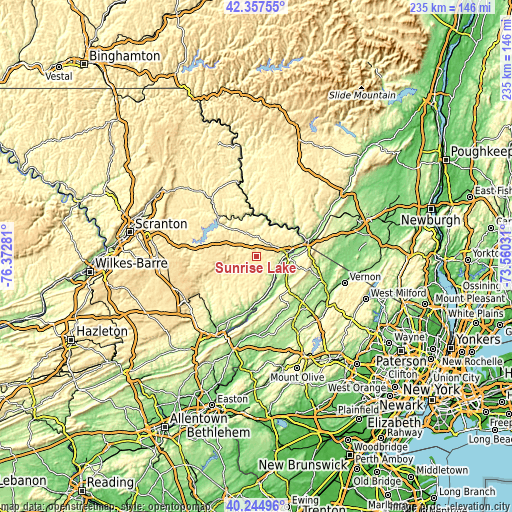 Topographic map of Sunrise Lake