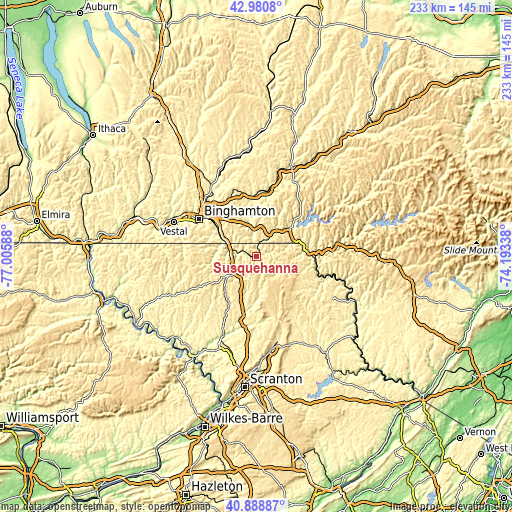 Topographic map of Susquehanna