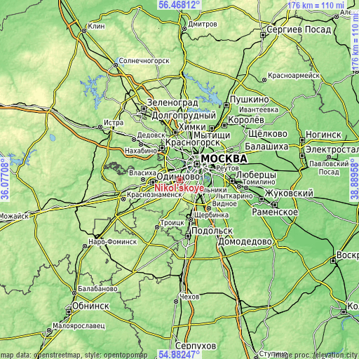 Topographic map of Nikol’skoye