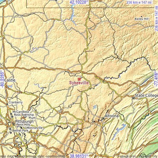 Topographic map of Sykesville