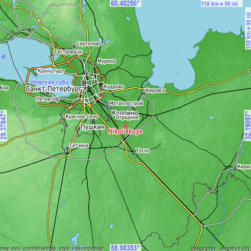 Topographic map of Nikol’skoye