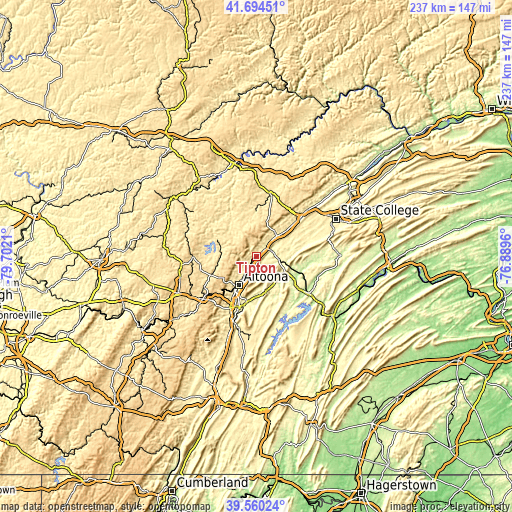 Topographic map of Tipton