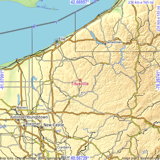 Topographic map of Titusville