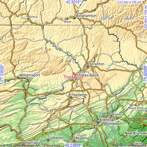 Topographic map of Trucksville