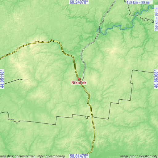 Topographic map of Nikol’sk