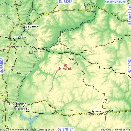 Topographic map of Nikol’sk