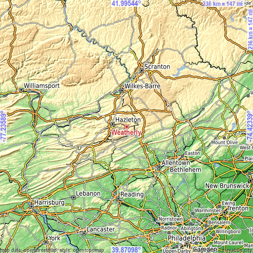 Topographic map of Weatherly