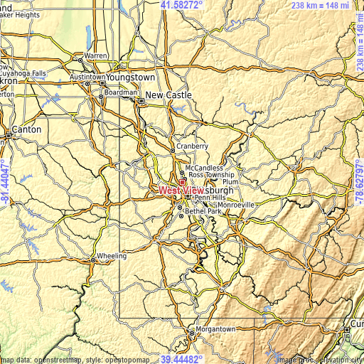 Topographic map of West View